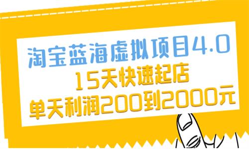 淘宝蓝海虚拟项目4.0，15天快速起店，单天利润200到2000元插图